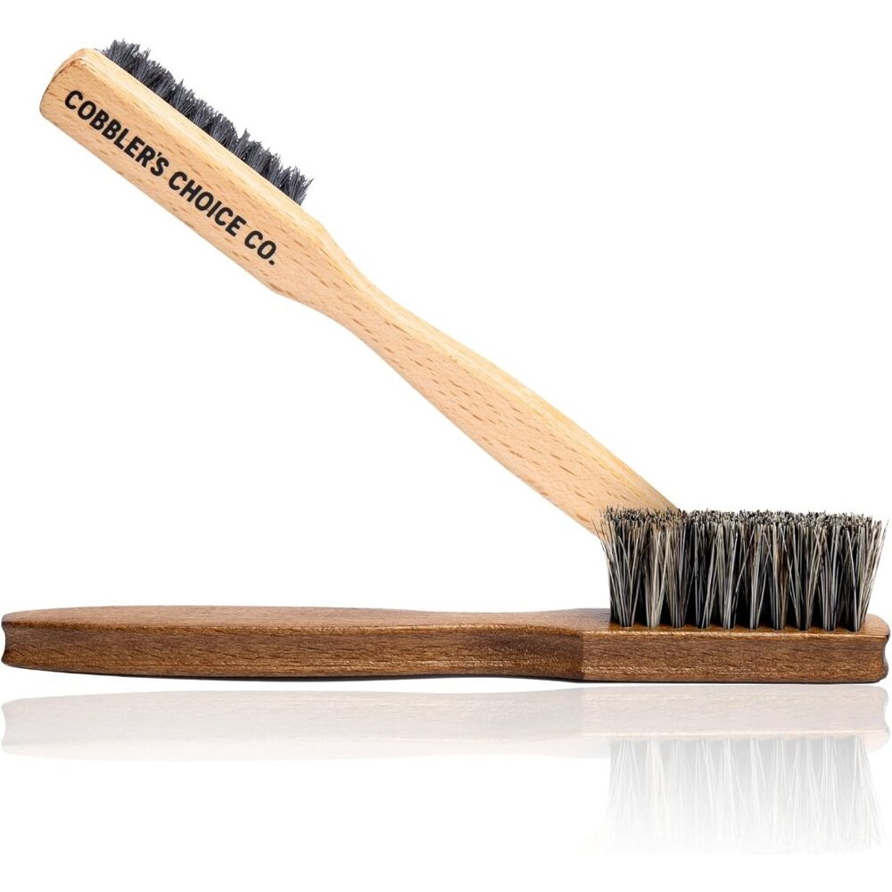 Cobbler’s Choice Horsehair Welt Brush Bundle for Leather Care and Restoration -